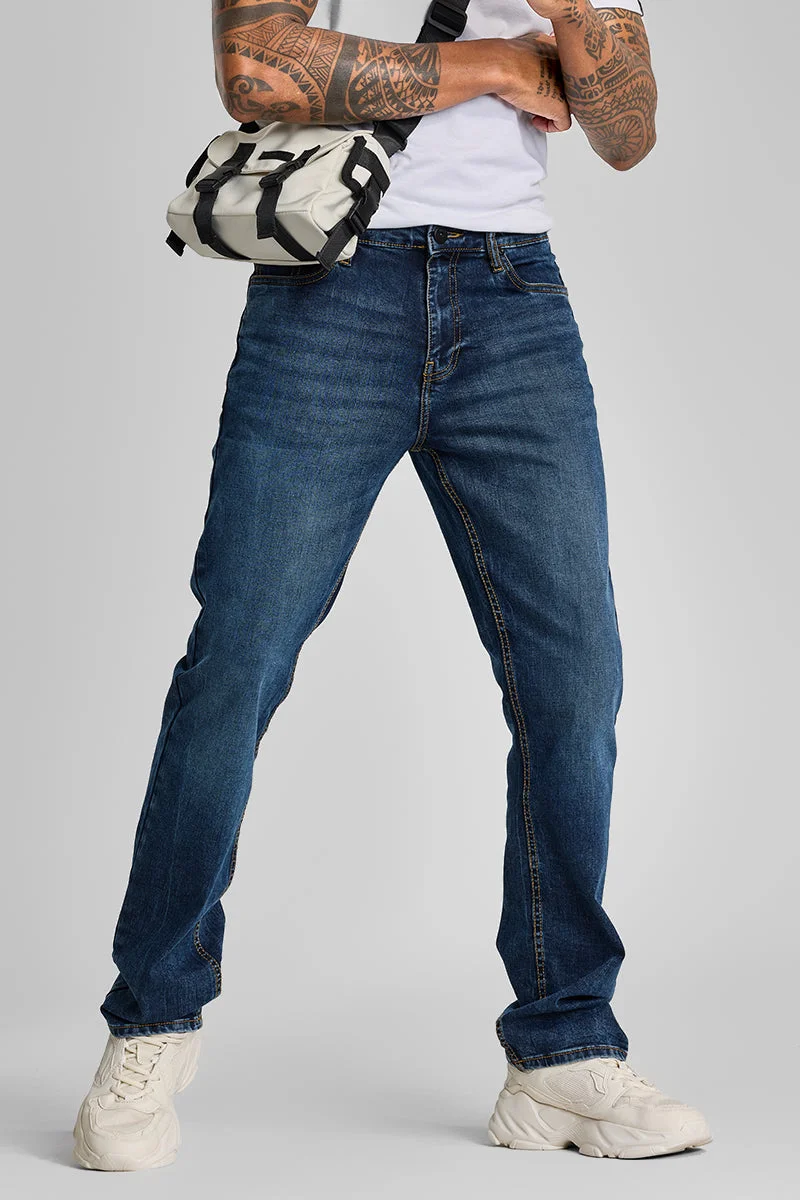 سنيتش Indigo Straight Fit Jeans